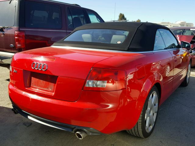 WUARL48H95K902127 - 2005 AUDI S4 QUATTRO RED photo 4