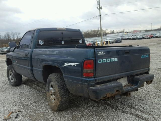 1B7HF16YXVS271275 - 1997 DODGE RAM 1500 GREEN photo 3