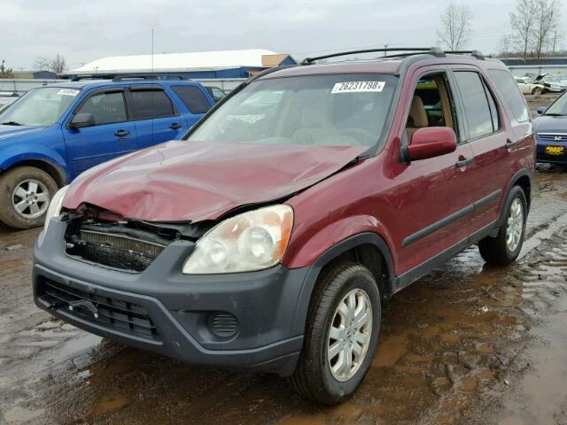 SHSRD78865U333559 - 2005 HONDA CR-V EX MAROON photo 2