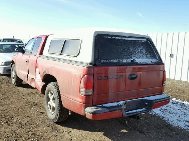 1B7FL22P7WS740164 - 1998 DODGE DAKOTA RED photo 3