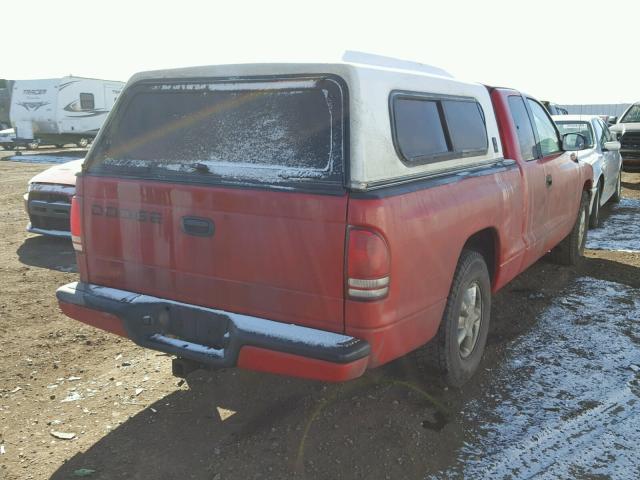 1B7FL22P7WS740164 - 1998 DODGE DAKOTA RED photo 4