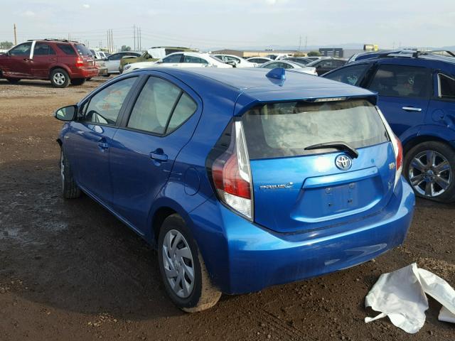 JTDKDTB30F1585414 - 2015 TOYOTA PRIUS C BLUE photo 3