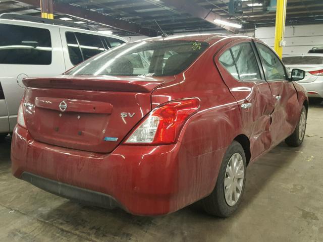 3N1CN7AP9GL898813 - 2016 NISSAN VERSA S RED photo 4