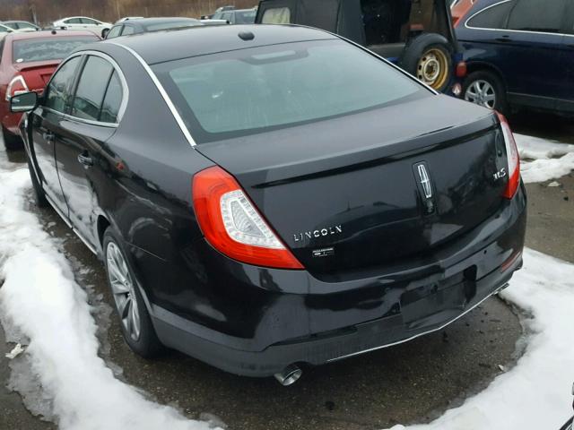 1LNHL9DK9EG608636 - 2014 LINCOLN MKS BLACK photo 3