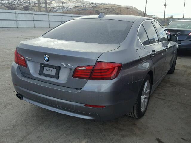 WBAXH5C53DD109723 - 2013 BMW 528 XI GRAY photo 4