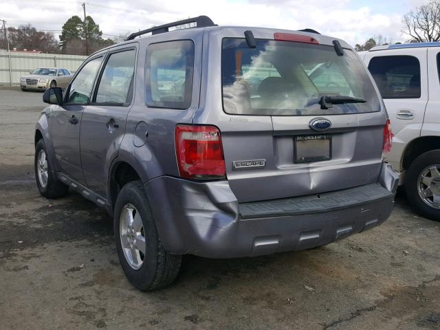 1FMCU02Z88KD67933 - 2008 FORD ESCAPE XLS GRAY photo 3