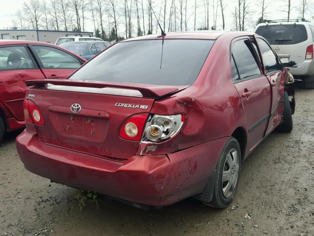 JTDBR32E270126427 - 2007 TOYOTA COROLLA CE RED photo 4