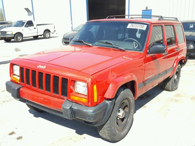 1J4FF48S9YL212258 - 2000 JEEP CHEROKEE S RED photo 2