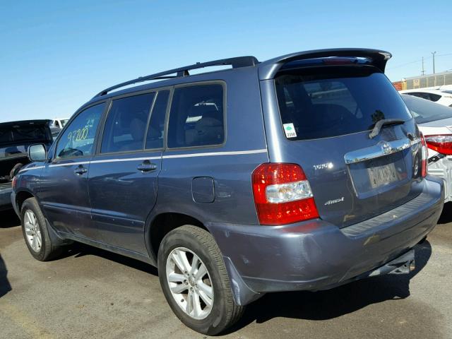 JTEEW21A160007163 - 2006 TOYOTA HIGHLANDER BLUE photo 3