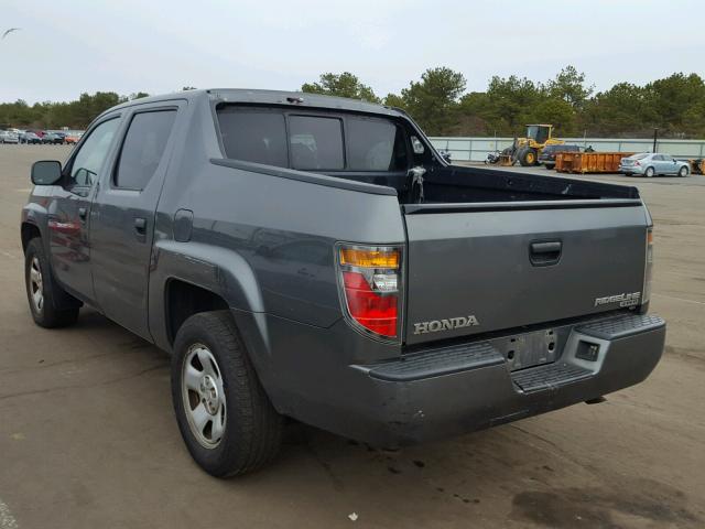 2HJYK16268H534084 - 2008 HONDA RIDGELINE GRAY photo 3