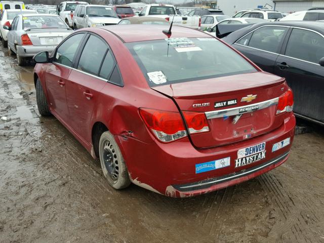 1G1PF5S91B7201673 - 2011 CHEVROLET CRUZE LT MAROON photo 3