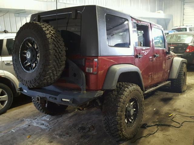 1J8GA69119L706733 - 2009 JEEP WRANGLER U RED photo 4