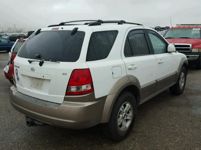 KNDJC733235119167 - 2003 KIA SORENTO EX WHITE photo 4