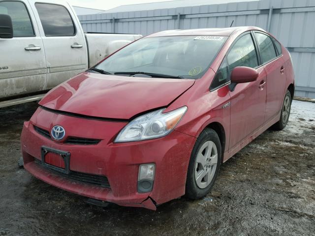 JTDKN3DU6A0233391 - 2010 TOYOTA PRIUS RED photo 2