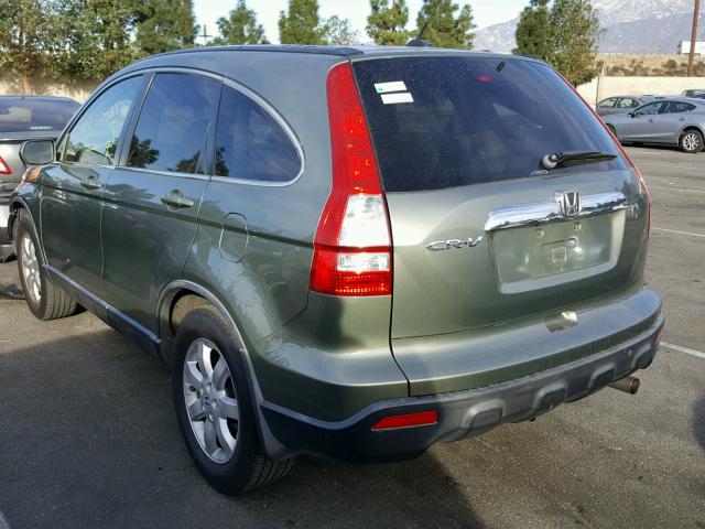 JHLRE487X7C033892 - 2007 HONDA CR-V EXL GREEN photo 3