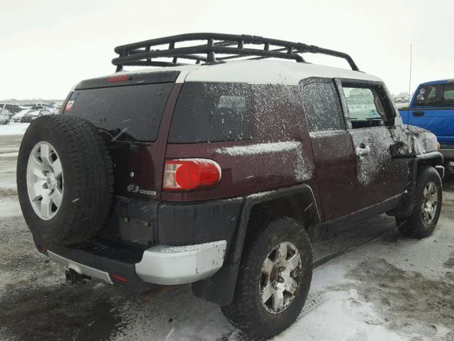 JTEBU11F270089579 - 2007 TOYOTA FJ CRUISER BURGUNDY photo 4