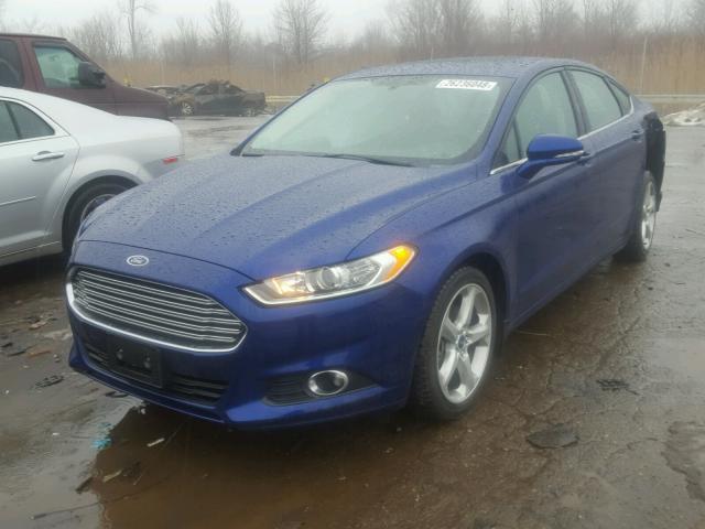 3FA6P0H70FR231776 - 2015 FORD FUSION SE BLUE photo 2