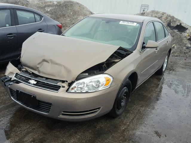 2G1WT58N079263726 - 2007 CHEVROLET IMPALA LT TAN photo 2