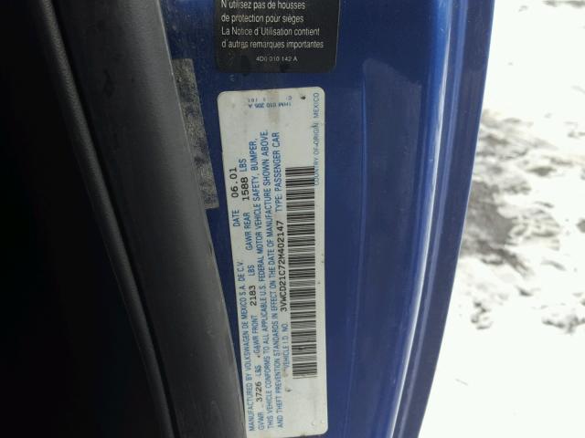 3VWCD21C72M402147 - 2002 VOLKSWAGEN NEW BEETLE 蓝色 照片 10