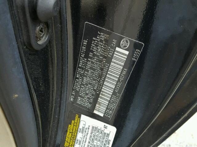 4T1CE38P44U856042 - 2004 TOYOTA CAMRY SOLA BLACK photo 10