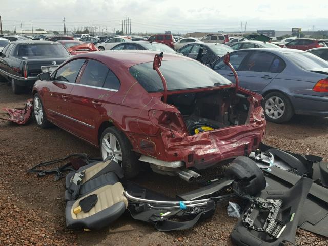 WVWRP7AN0EE501714 - 2014 VOLKSWAGEN CC LUXURY MAROON photo 3