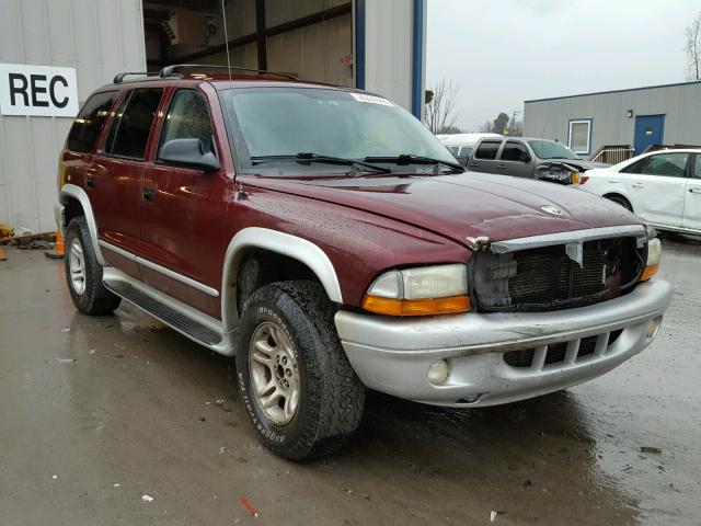 1B4HS58N32F109933 - 2002 DODGE DURANGO SL MAROON photo 1