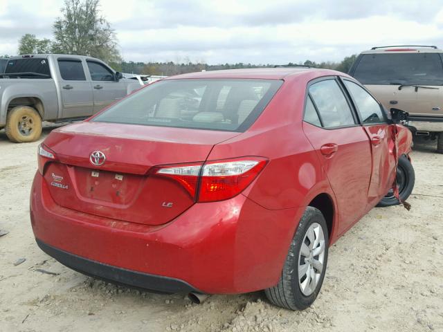 5YFBURHE2GP376734 - 2016 TOYOTA COROLLA L RED photo 4