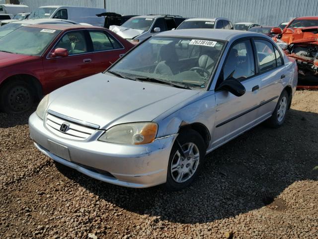 JHMES16211S001676 - 2001 HONDA CIVIC DX SILVER photo 2