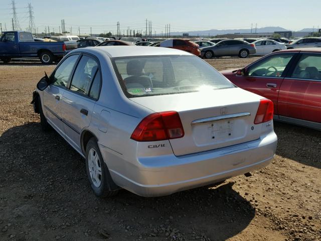 JHMES16211S001676 - 2001 HONDA CIVIC DX SILVER photo 3