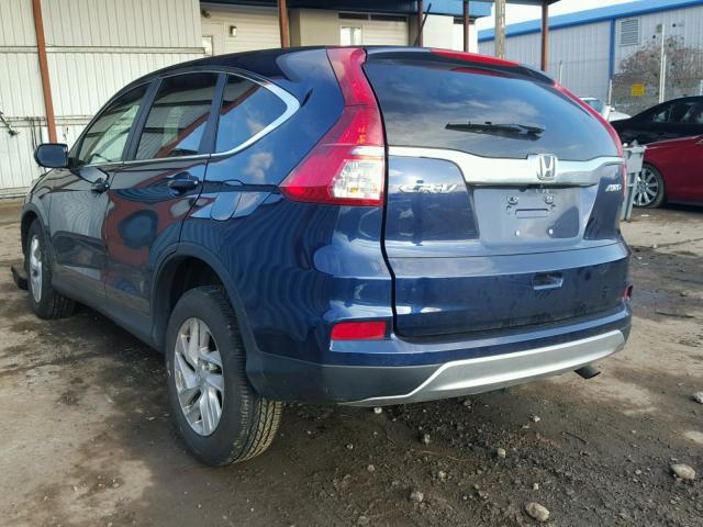 2HKRM4H56GH666599 - 2016 HONDA CR-V EX BLUE photo 3