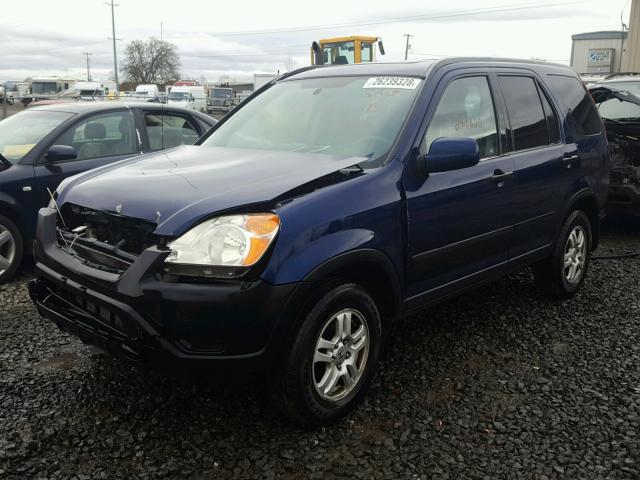 JHLRD78842C064805 - 2002 HONDA CR-V EX BLUE photo 2