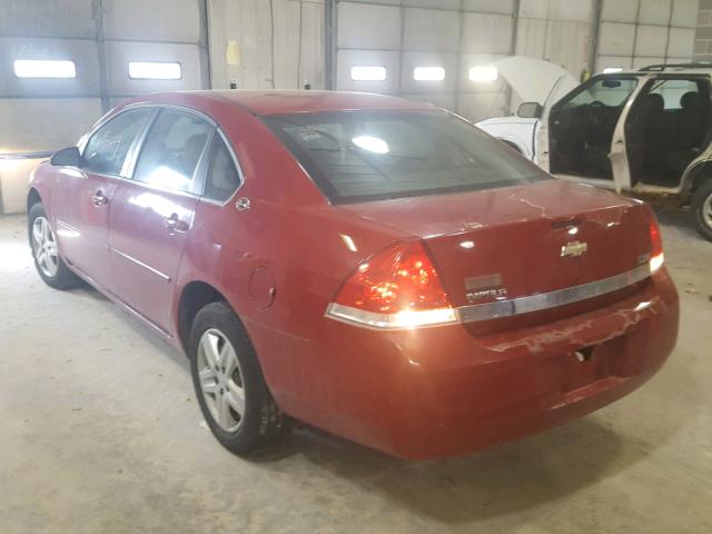 2G1WB58K089273926 - 2008 CHEVROLET IMPALA LS RED photo 3