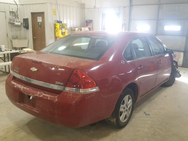 2G1WB58K089273926 - 2008 CHEVROLET IMPALA LS RED photo 4