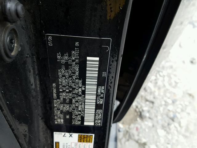 JTLKT334864103219 - 2006 TOYOTA SCION XB შავი ფოტო 10