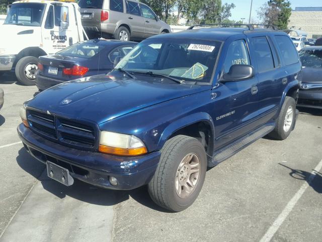 1B4HS28N51F638667 - 2001 DODGE DURANGO BLUE photo 2