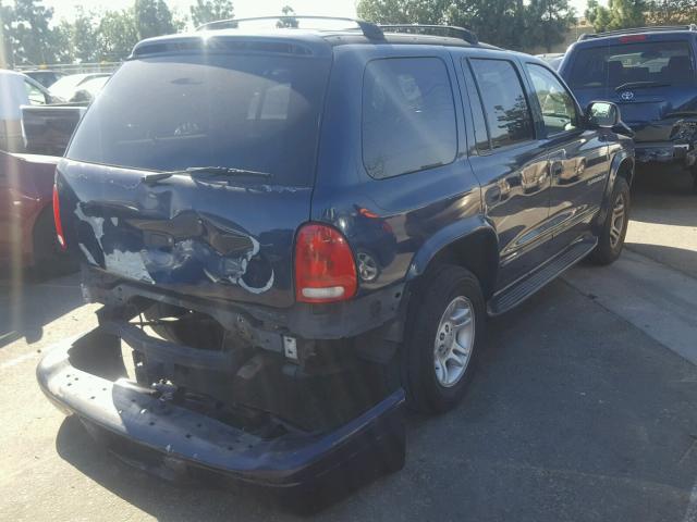 1B4HS28N51F638667 - 2001 DODGE DURANGO BLUE photo 4