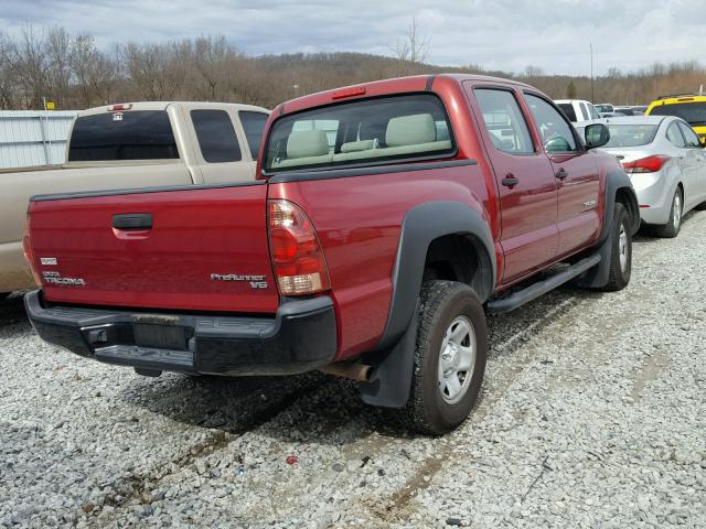 3TMJU62N48M069612 - 2008 TOYOTA TACOMA DOU RED photo 4