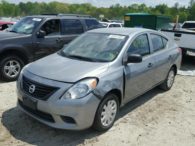 3N1CN7AP9CL849198 - 2012 NISSAN VERSA S GRAY photo 2