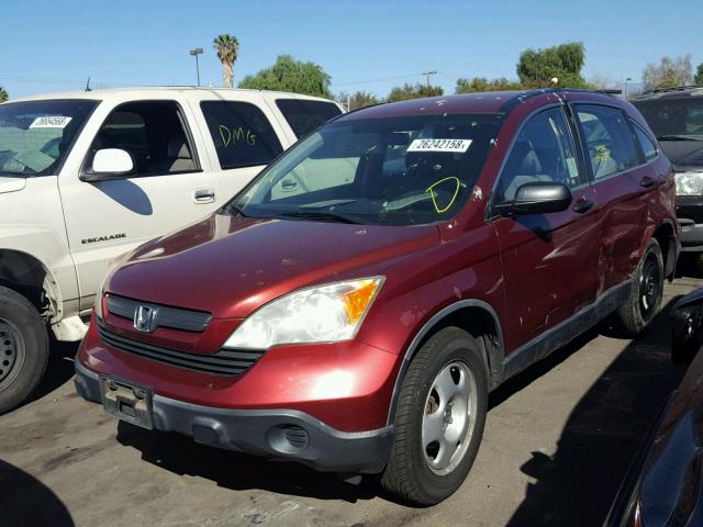 JHLRE38377C007774 - 2007 HONDA CR-V LX MAROON photo 2