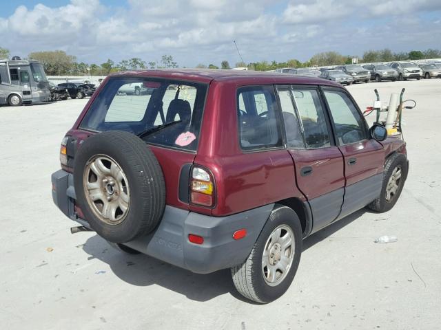 JT3GP10V3W7029542 - 1998 TOYOTA RAV4 BURGUNDY photo 4