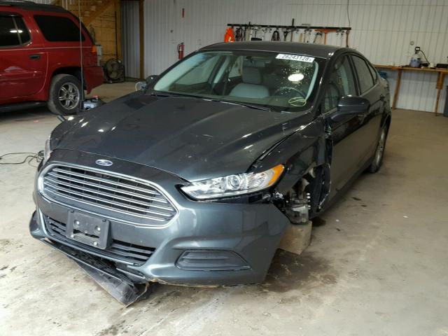 3FA6P0G71FR167605 - 2015 FORD FUSION S GREEN photo 2