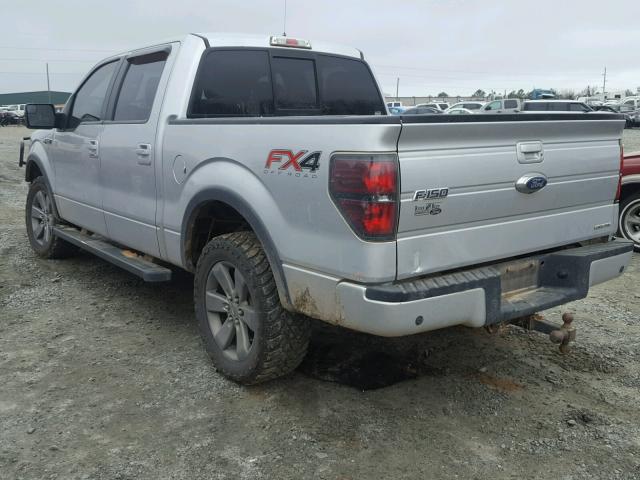 1FTFW1EF7EFA23341 - 2014 FORD F150 SUPER SILVER photo 3