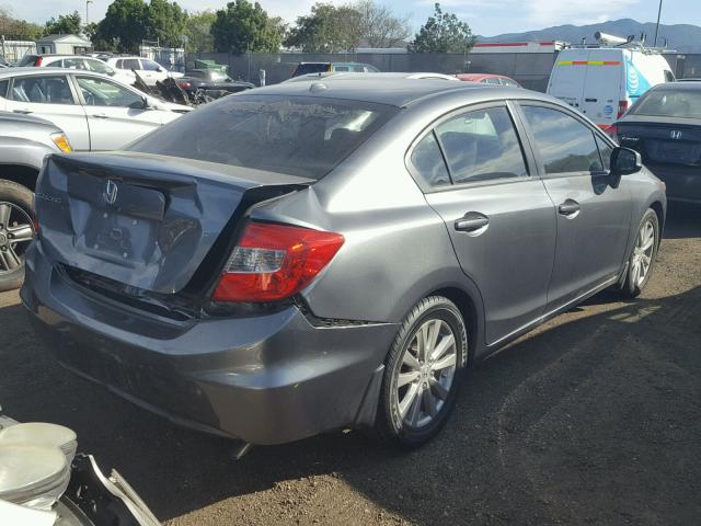 19XFB2F99CE319687 - 2012 HONDA CIVIC EXL GRAY photo 4