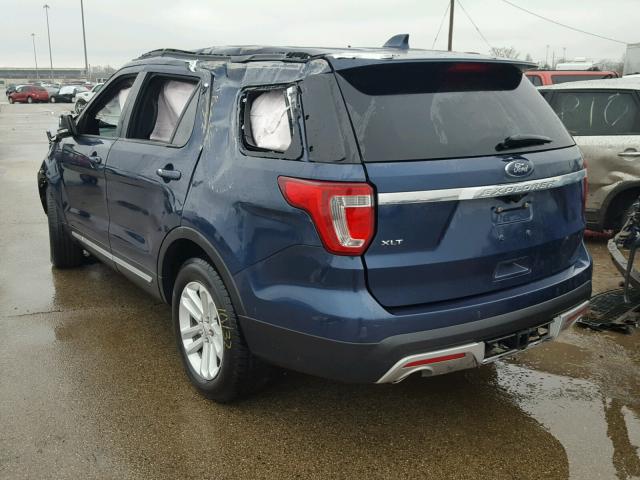 1FM5K7D83GGB73503 - 2016 FORD EXPLORER X BLUE photo 3