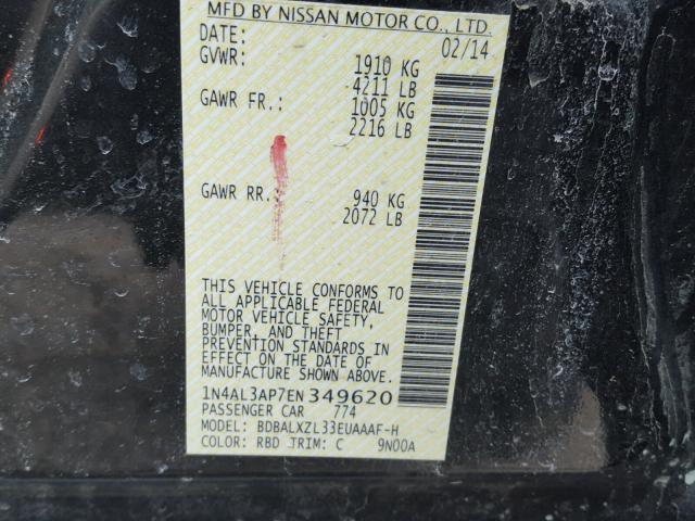 1N4AL3AP7EN349620 - 2014 NISSAN ALTIMA 2.5 CHARCOAL photo 10