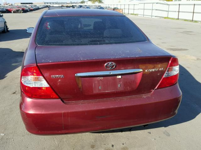 4T1BE32K84U299757 - 2004 TOYOTA CAMRY LE MAROON photo 10