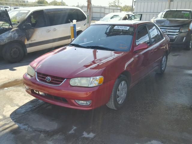 2T1BR12E62C526140 - 2002 TOYOTA COROLLA CE RED photo 2