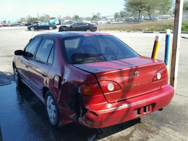 2T1BR12E62C526140 - 2002 TOYOTA COROLLA CE RED photo 3