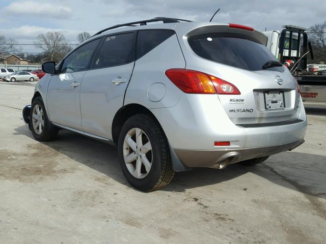 JN8AZ18W69W126788 - 2009 NISSAN MURANO S SILVER photo 3