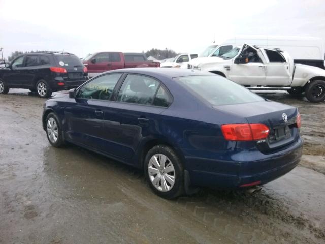 3VW2K7AJ9CM382188 - 2012 VOLKSWAGEN JETTA BASE 蓝色 照片 3